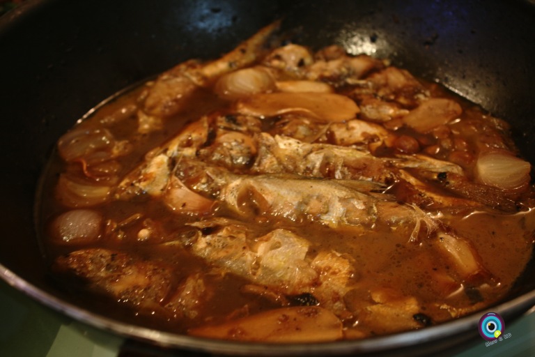 Braised Fish with Onion, Ginger, Garlic and Fermented Bean Paste